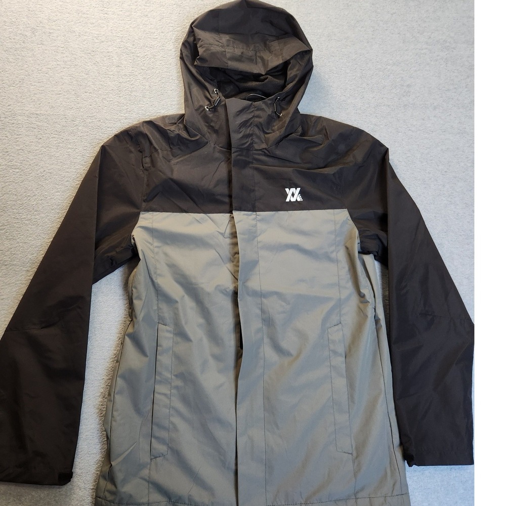 Dixxon Form & Function Hooded Windbreaker Jacket Mens Black Gray Full Zip